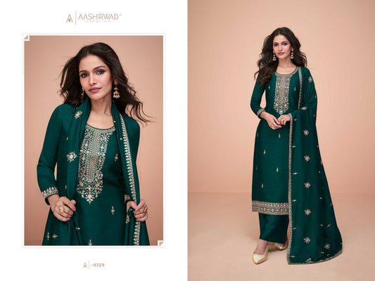 9729 Hiva Aashirwad Creation Unstitched Suits