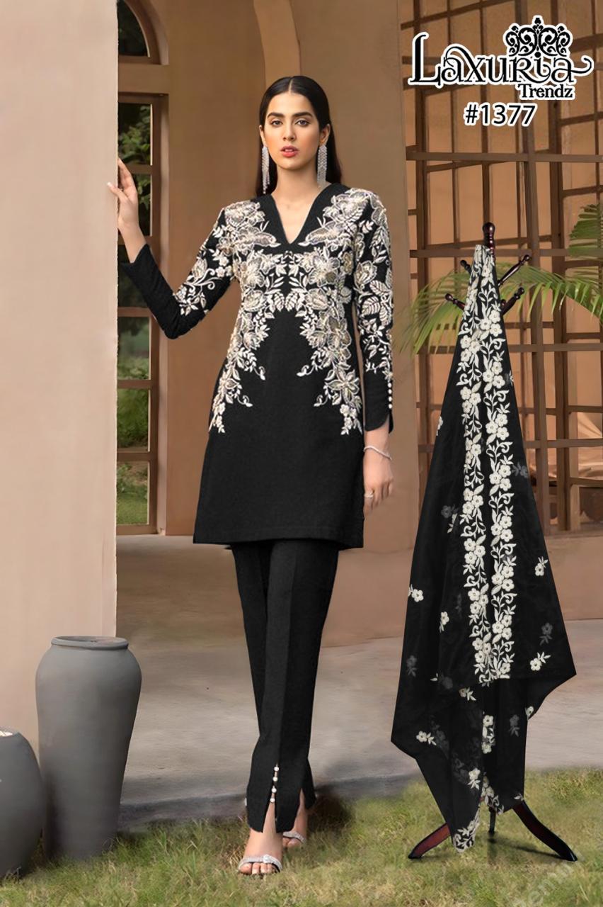1377 Black Laxuria Trendz Hand Work Pakistani Salwar Suits