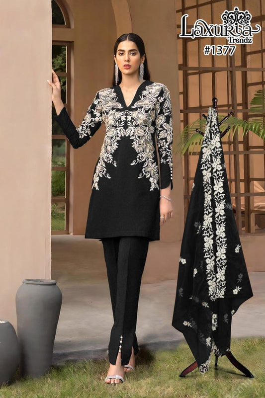1377 Black Laxuria Trendz Hand Work Pakistani Salwar Suits
