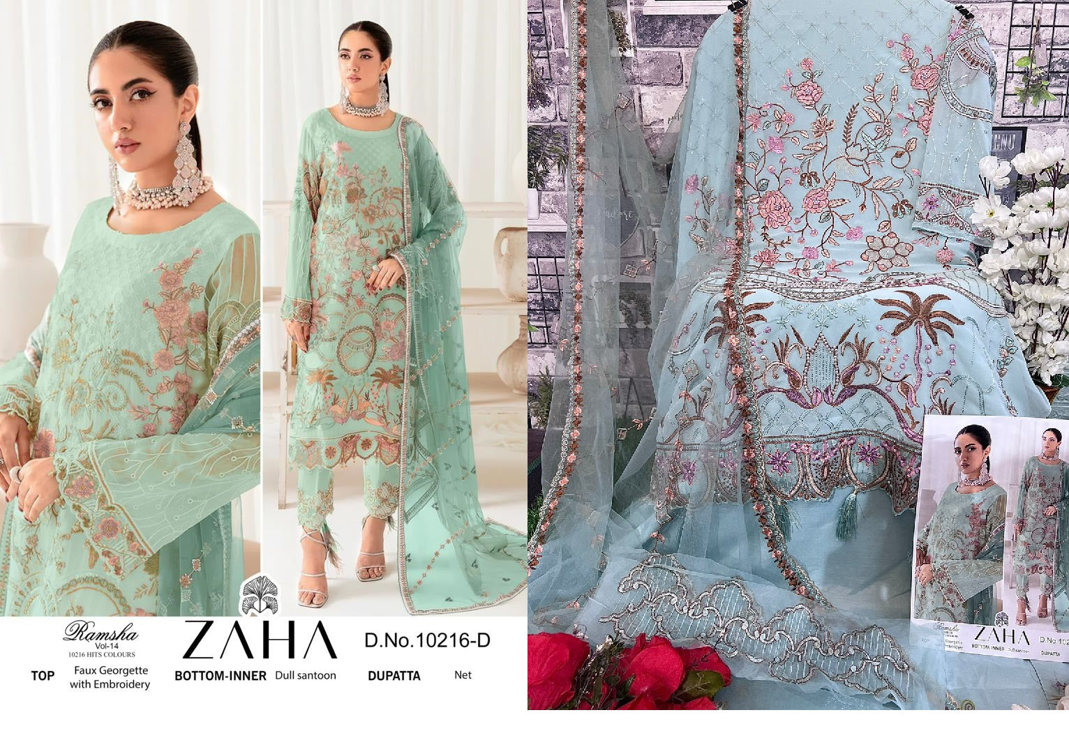 10216-D Zaha Pakistani Salwar Suits