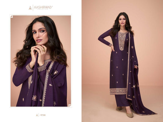 9730 Hiva Aashirwad Creation Unstitched Suits