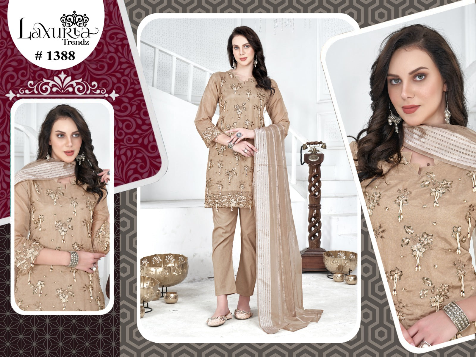 1388 Laxuria Trendz Handwork Pakistani Readymade Suits