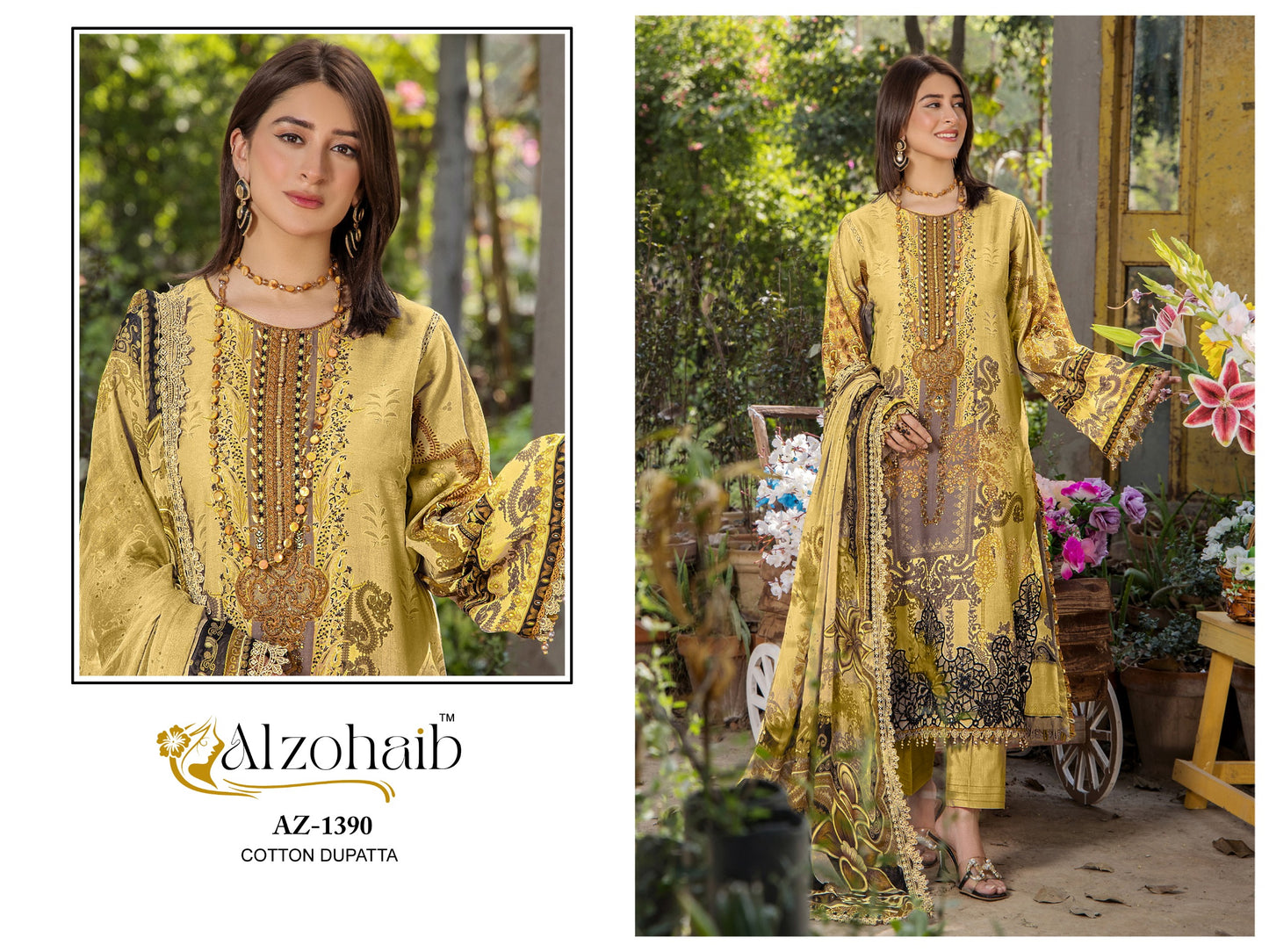 1390 Aamina Vol 2 Al Zohaib Pure Cotton Pakistani Salwar Suits
