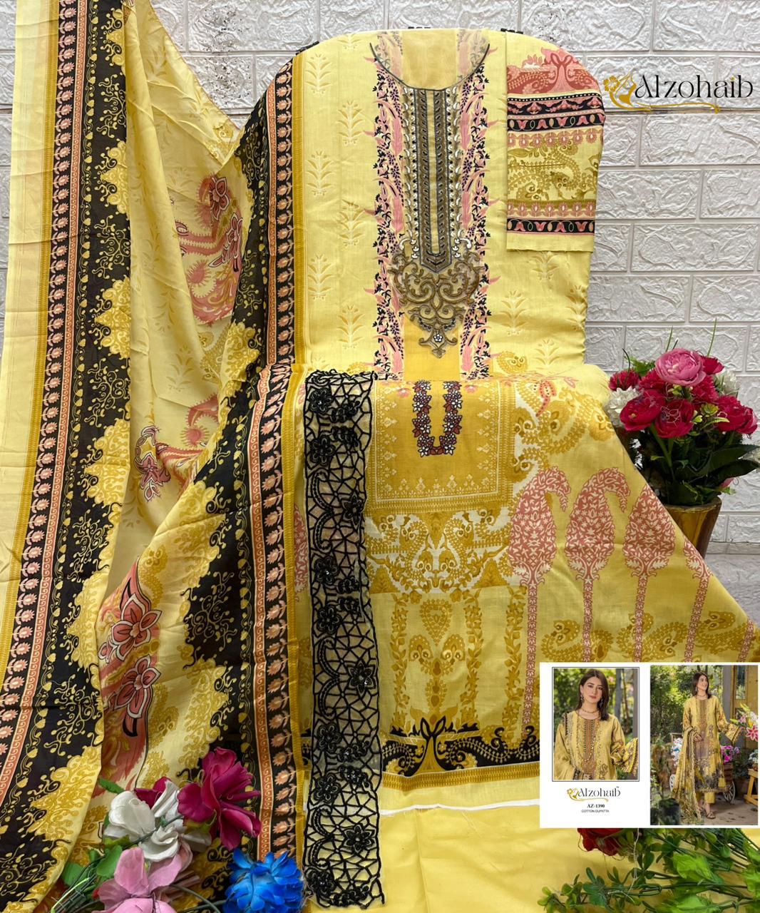 1390 Aamina Vol 2 Al Zohaib Pure Cotton Pakistani Salwar Suits