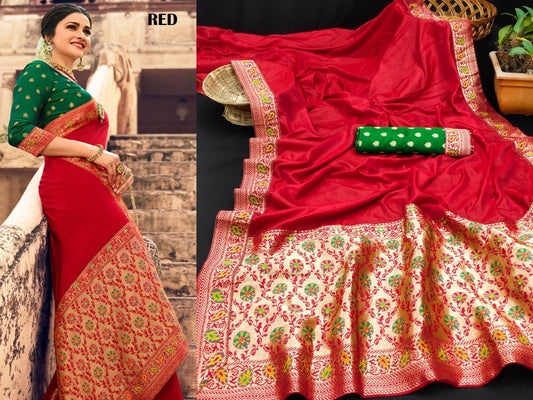 Tanvi Red Jr Creation Sarees