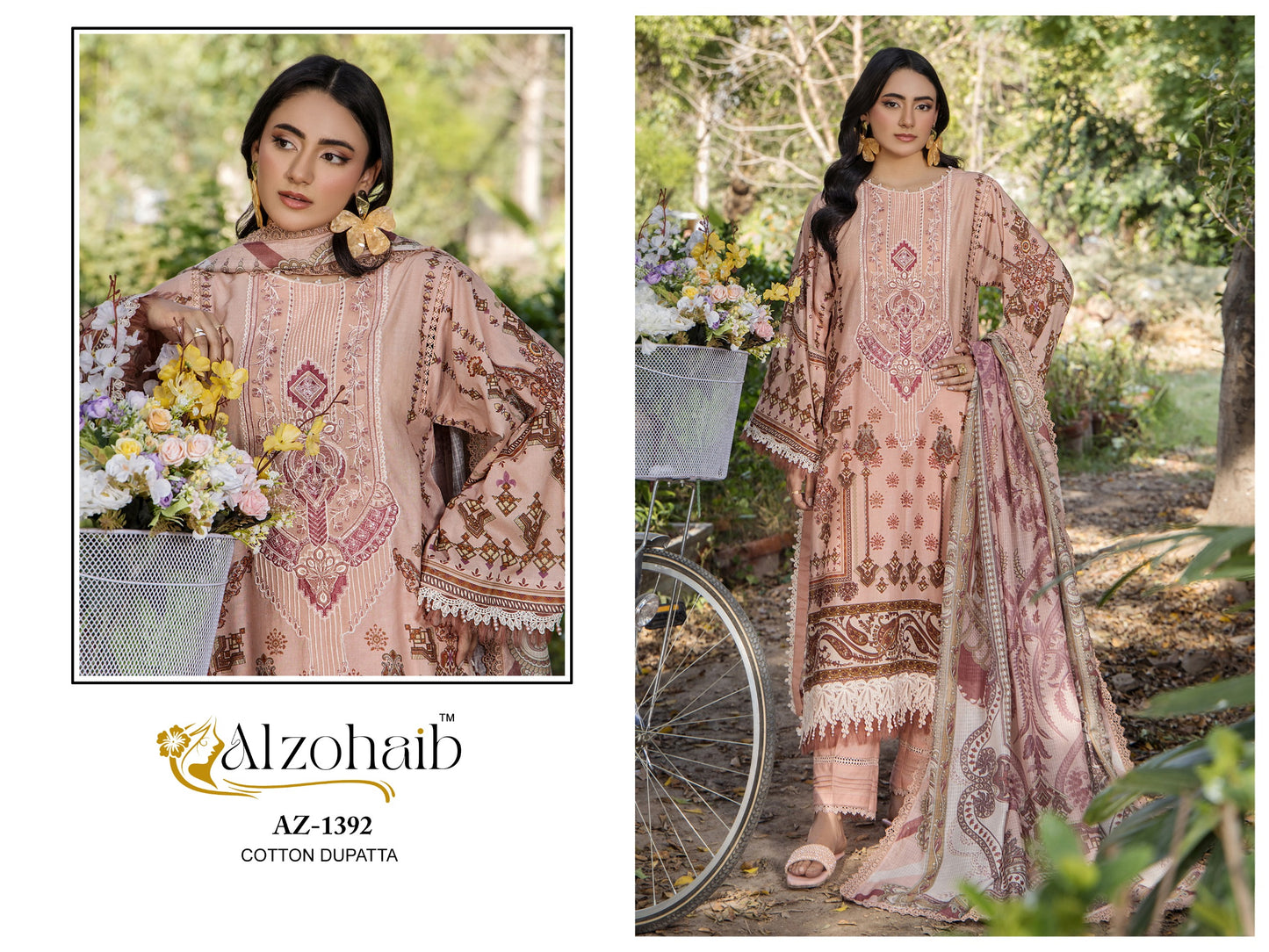 1392 Aamina Vol 2 Al Zohaib Pure Cotton Pakistani Salwar Suits