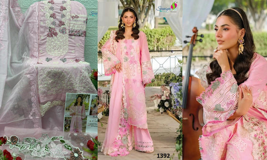 1392 Luxury Lawn 25-3 Nx Saniya Trendz Pure Cotton Pakistani Salwar Suits