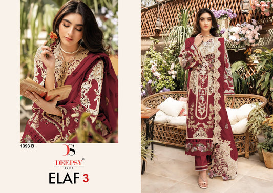 1393-B Elaf 3 Deepsy Pure Cotton Pakistani Salwar Suits