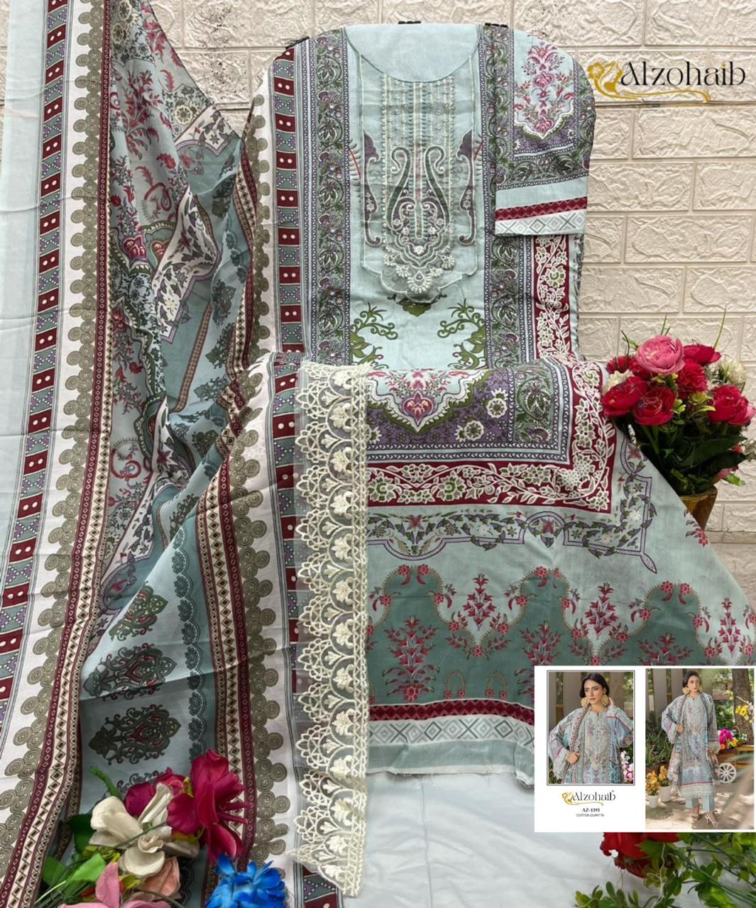1393 Aamina Vol 2 Al Zohaib Pure Cotton Pakistani Salwar Suits