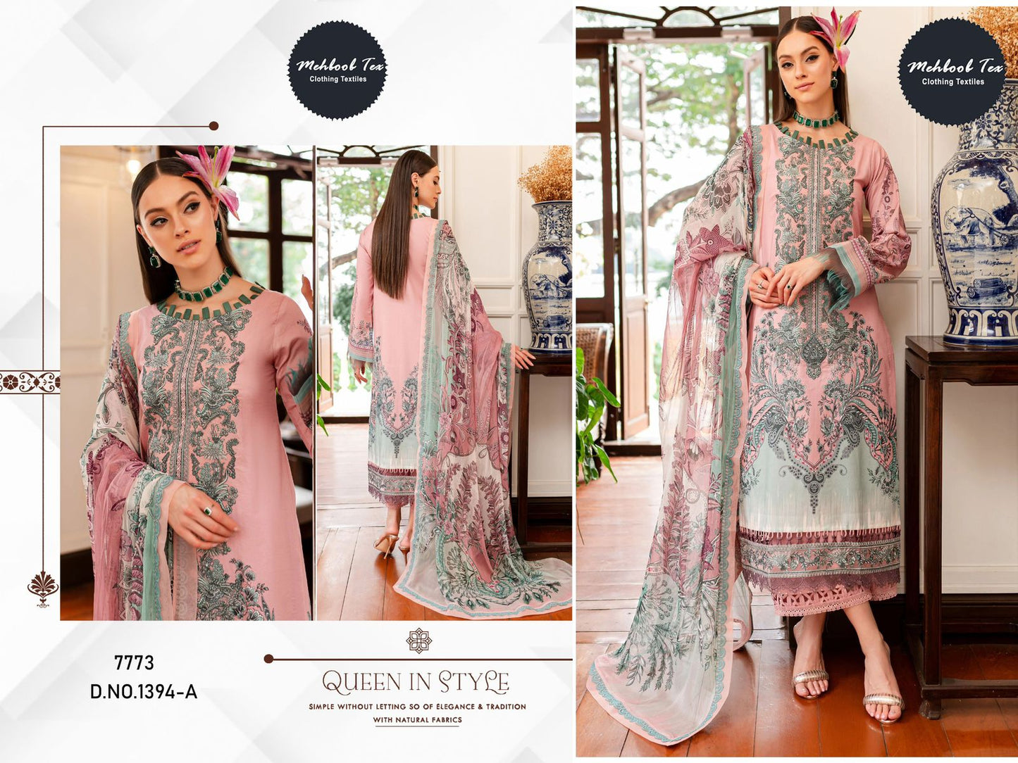 1394A Mehboob Tex Embroidered Pakistani Salwar Suits