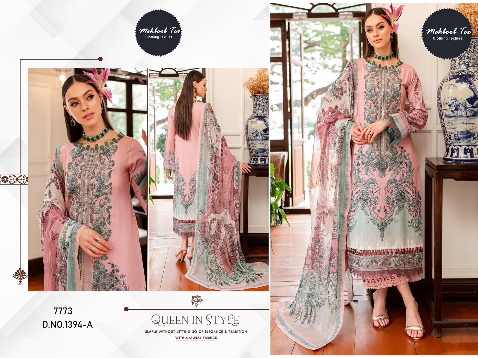 1394A Mehboob Tex Embroidered Pakistani Salwar Suits