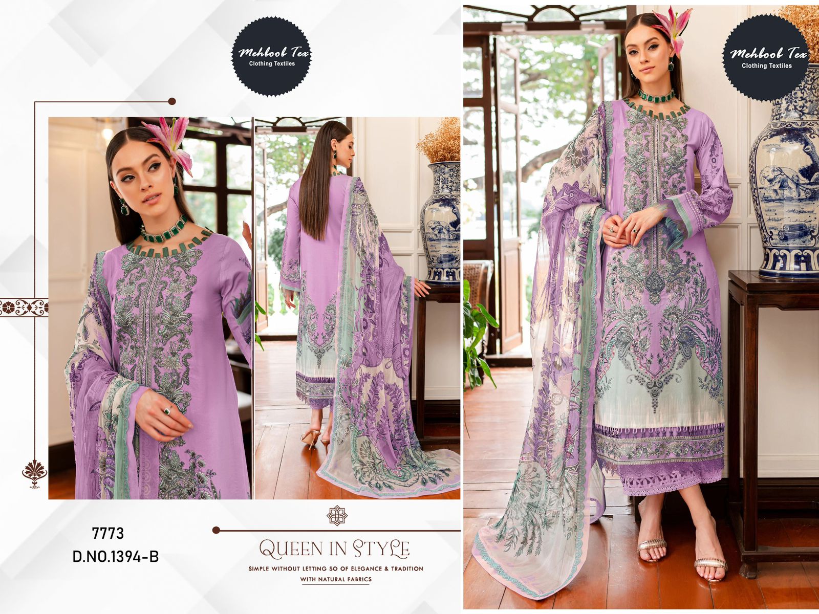 1394B Mehboob Tex Embroidered Pakistani Salwar Suits