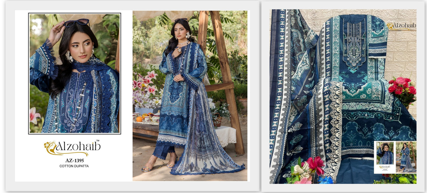 1395 Aalsha Vol 2 Al Zohaib Pure Cotton Pakistani Salwar Suits