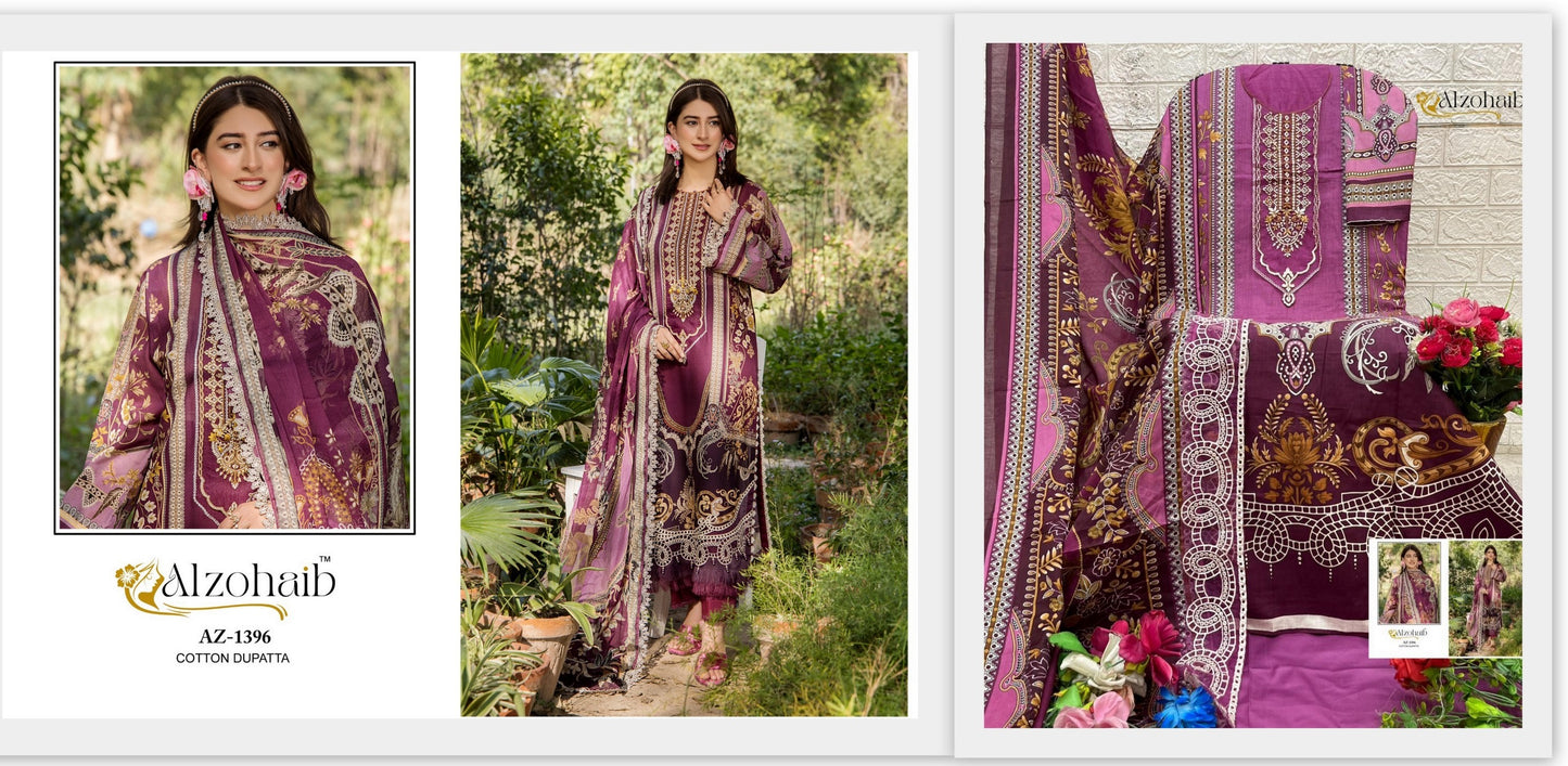 1396 Aalsha Vol 2 Al Zohaib Pure Cotton Pakistani Salwar Suits