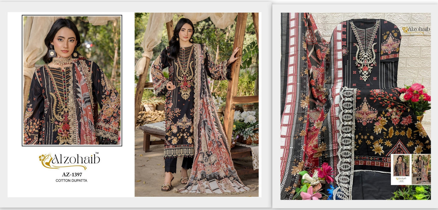 1397 Aalsha Vol 2 Al Zohaib Pure Cotton Pakistani Salwar Suits