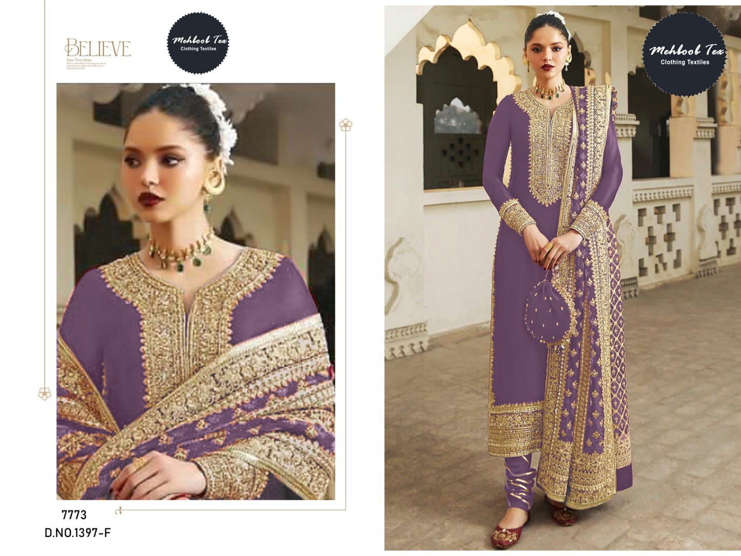 1397F Mehboob Tex Handwork Pakistani Salwar Suits