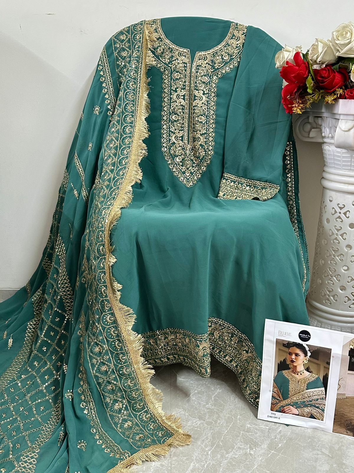 1397G Mehboob Tex Handwork Pakistani Salwar Suits