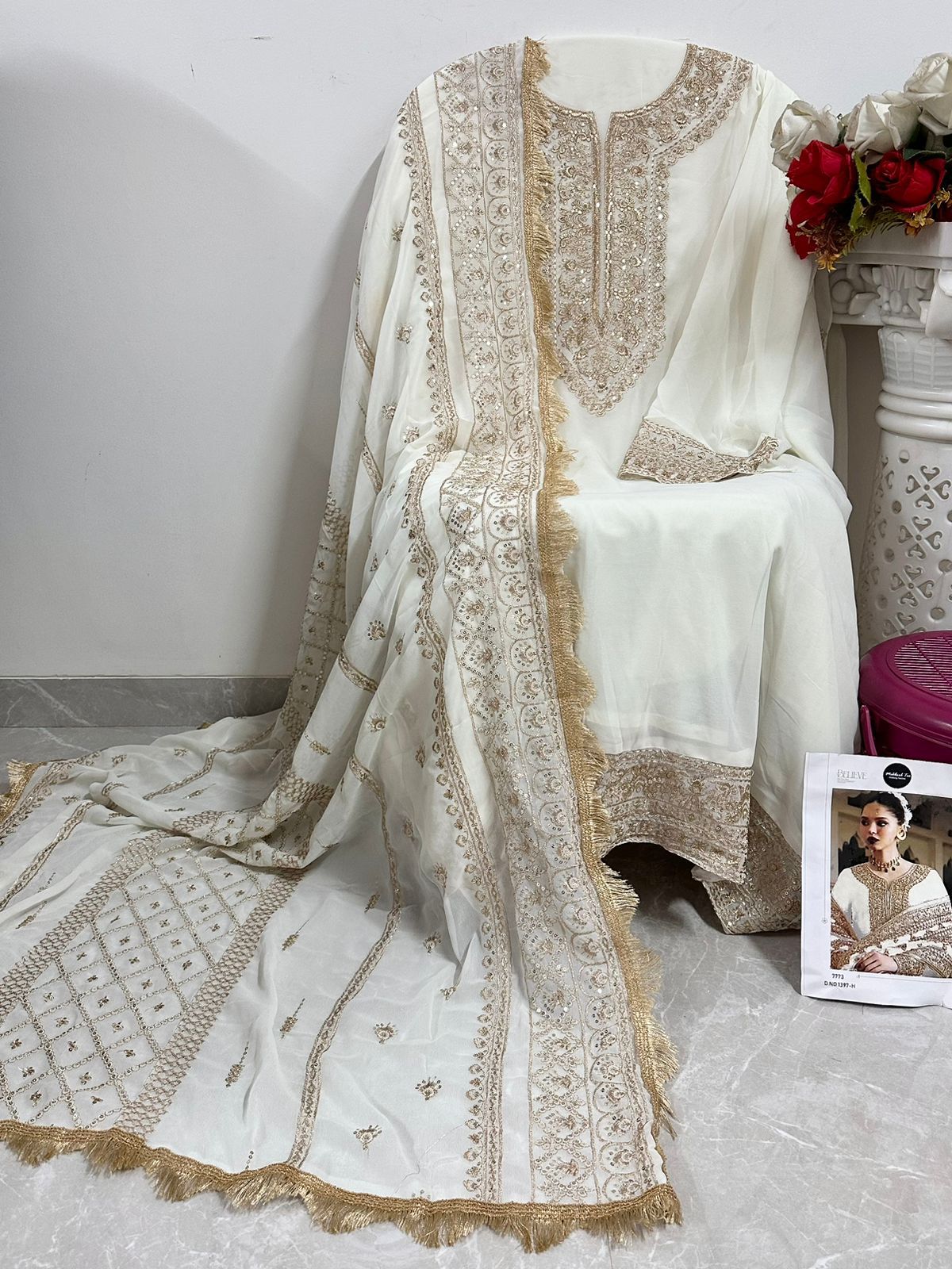 1397H Mehboob Tex Handwork Pakistani Salwar Suits