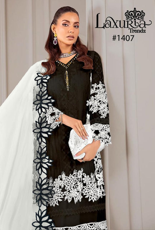 1407 Black Laxuria Trendz Pakistani Readymade Suits