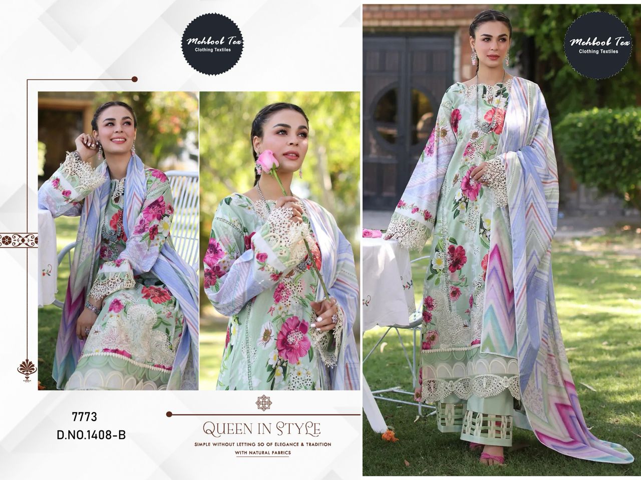 1408B Elaf Chikankari Vol 2 Mehboob Tex Embroidery Pakistani Salwar Suits