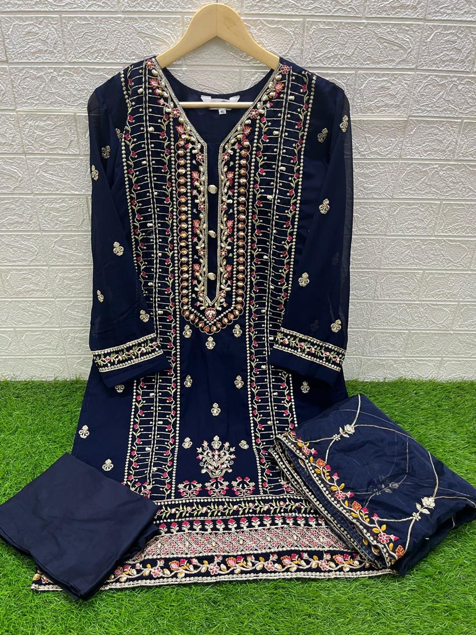 1408 Blue Laxuria Trendz Embroidered Pakistani Readymade Suits