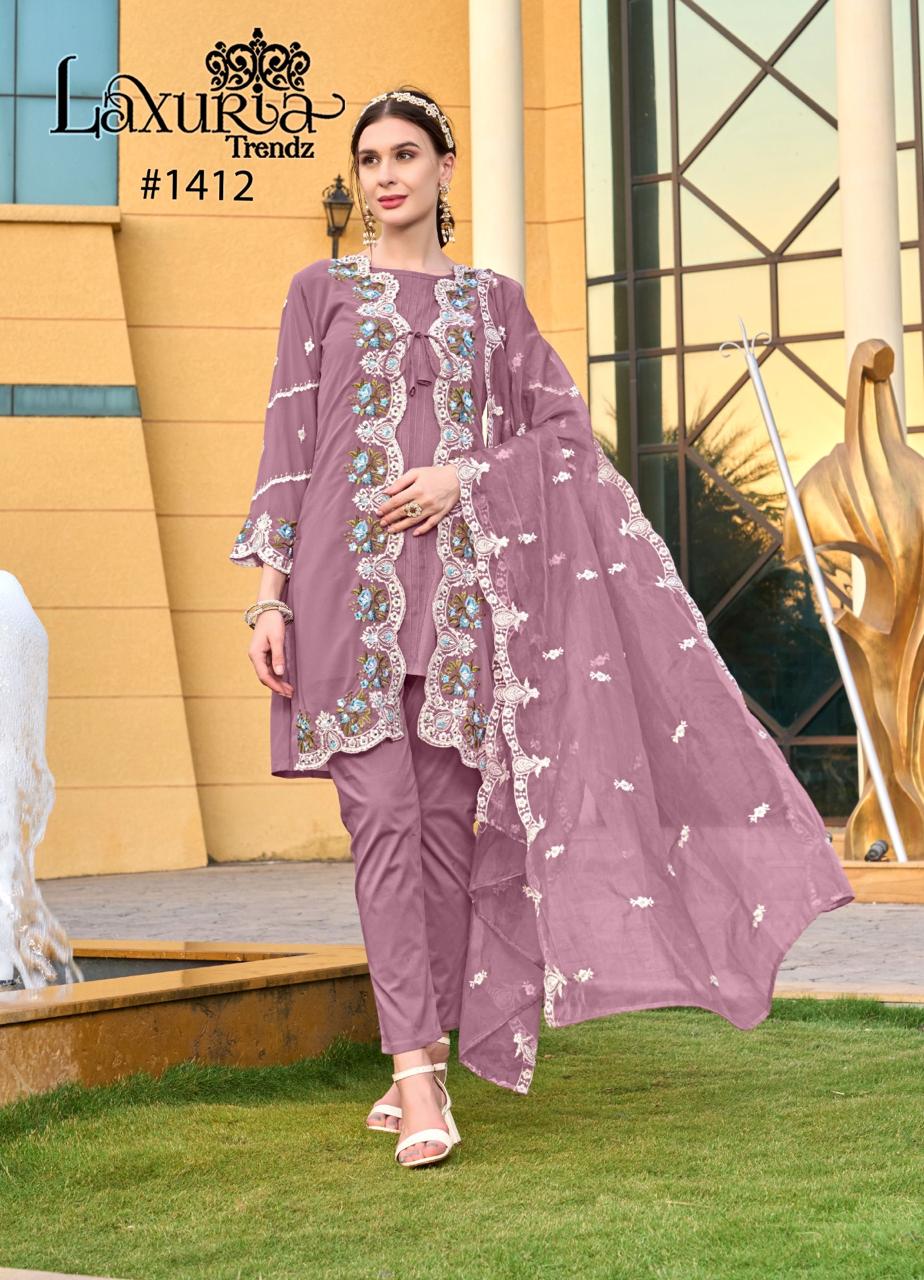 1412 Pink Laxuria Trendz Embroidery Pakistani Readymade Suits