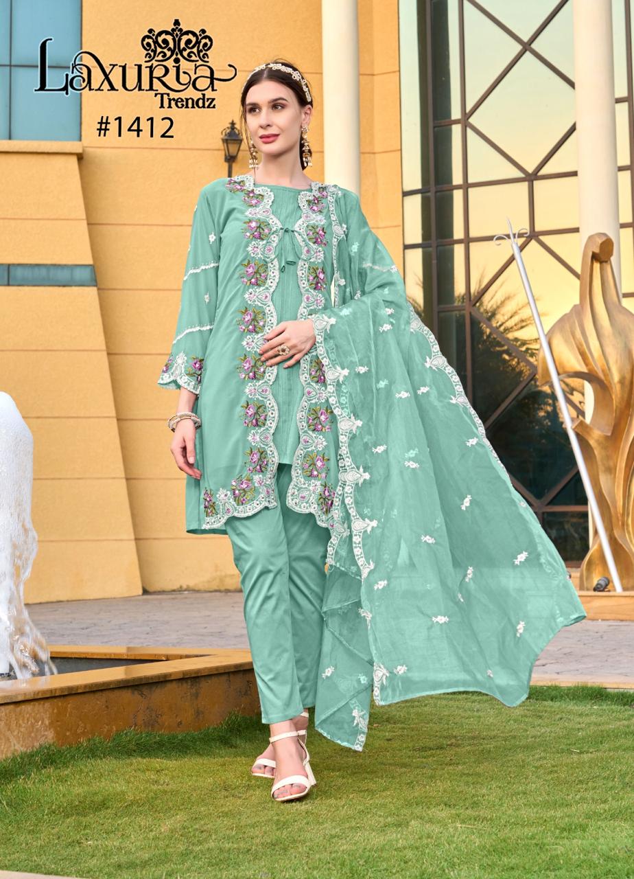 1412 Pista Laxuria Trendz Embroidery Pakistani Readymade Suits
