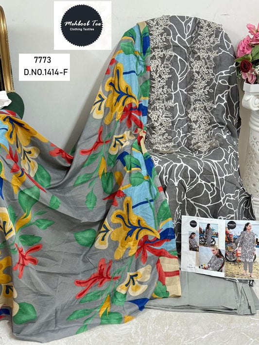 1414-F Mehboob Tex Printed Pakistani Patch Suits
