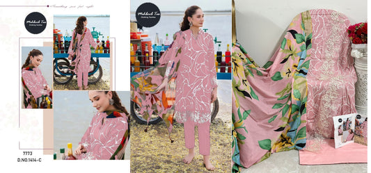 1414C M Basic Mehboob Tex Pakistani Patch Suits