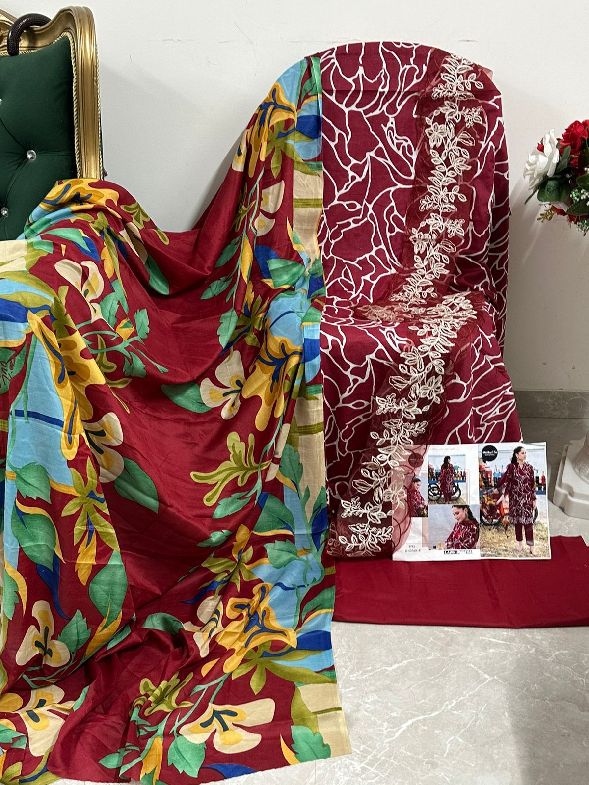 1414E M Basic Mehboob Tex Embroidery Pakistani Patch Suits