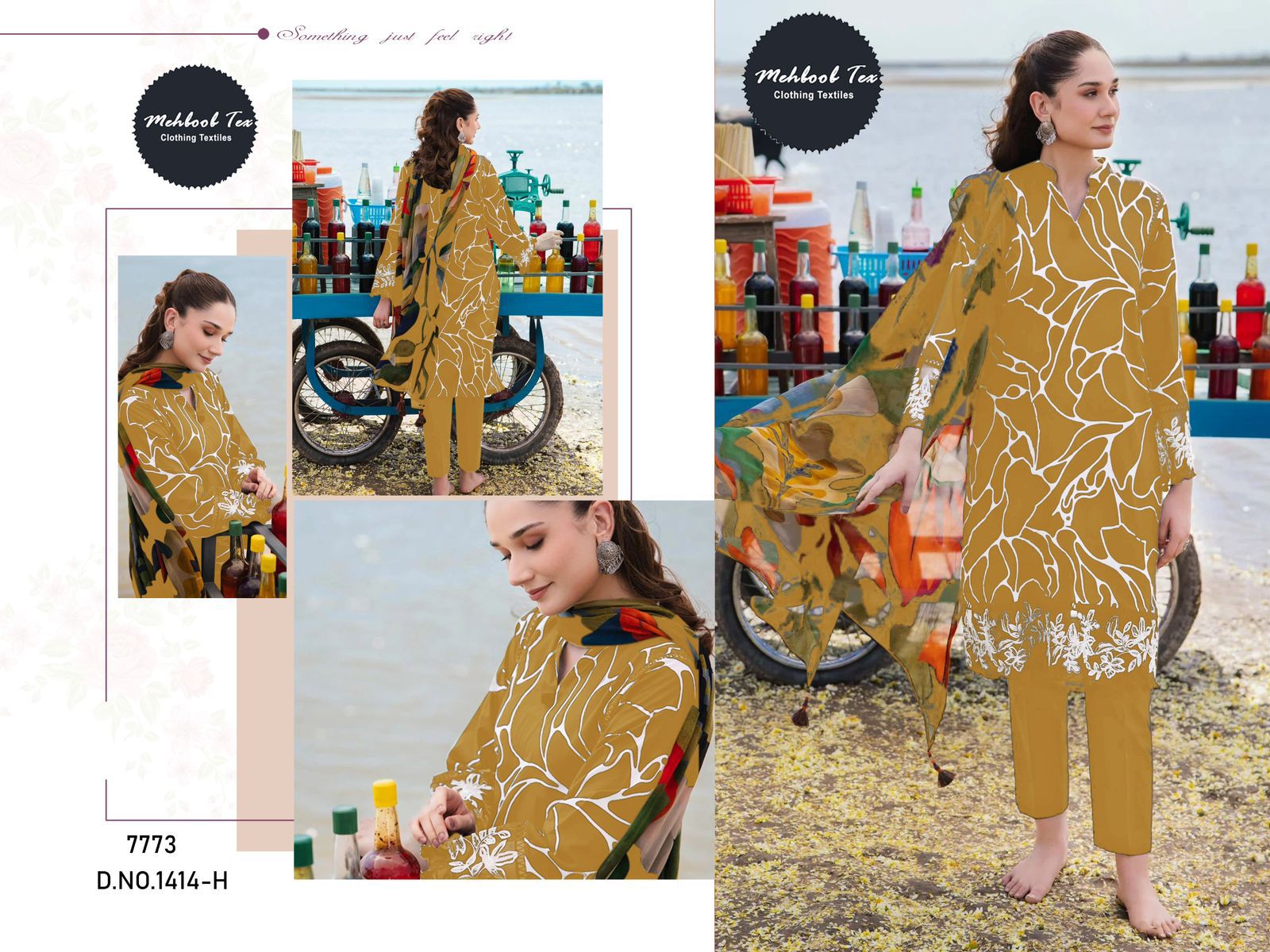 1414H M Basic Mehboob Tex Print Pakistani Patch Suits