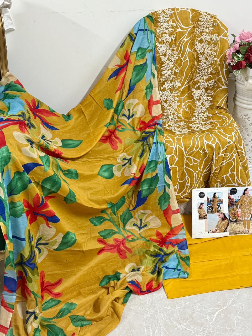 1414H M Basic Mehboob Tex Print Pakistani Patch Suits