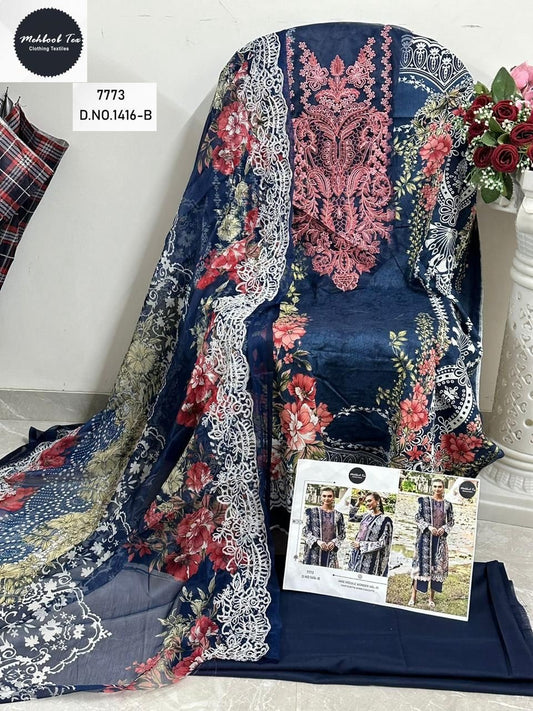 1416-B Jade Needle Wonder Vol 21 Mehboob Tex Cotton Pakistani Patch Suits