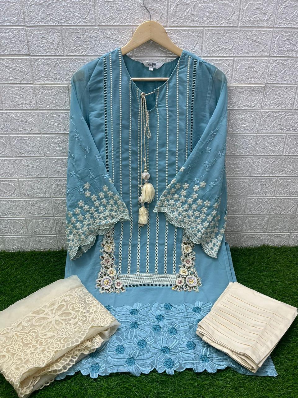 1416 Sky Laxuria Trendz Handwork Pakistani Readymade Suits