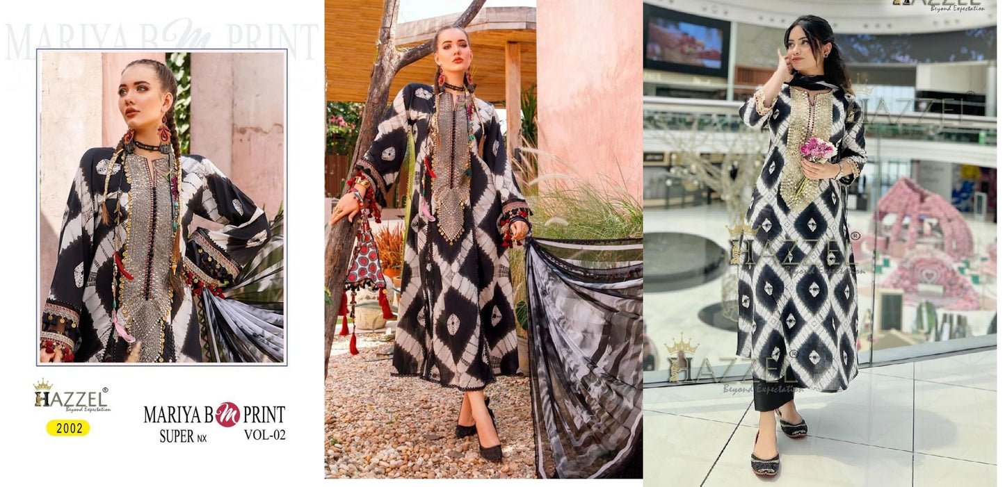 2002 Maria B Mprints Summer Spring 23 2 Hazzel Pakistani Salwar Suits