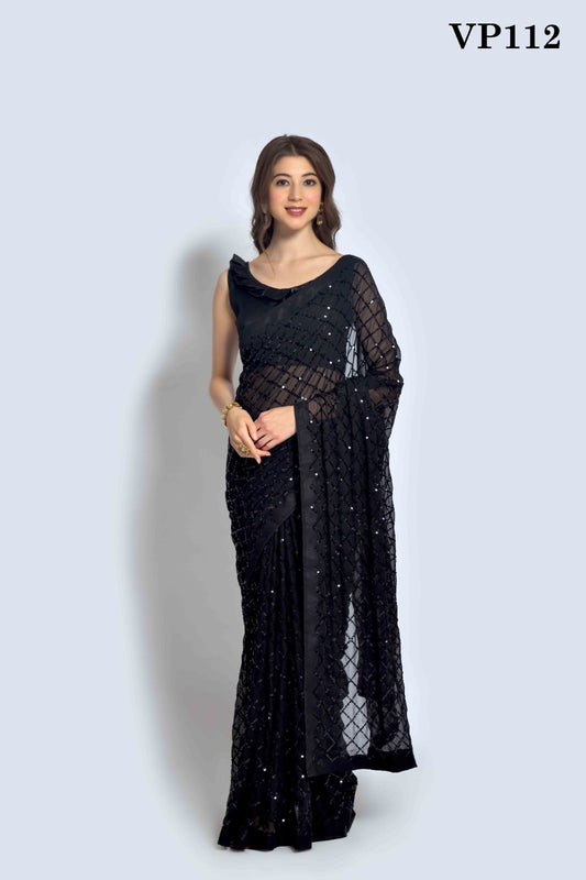 112 Chokadi Fashion Berry Sarees