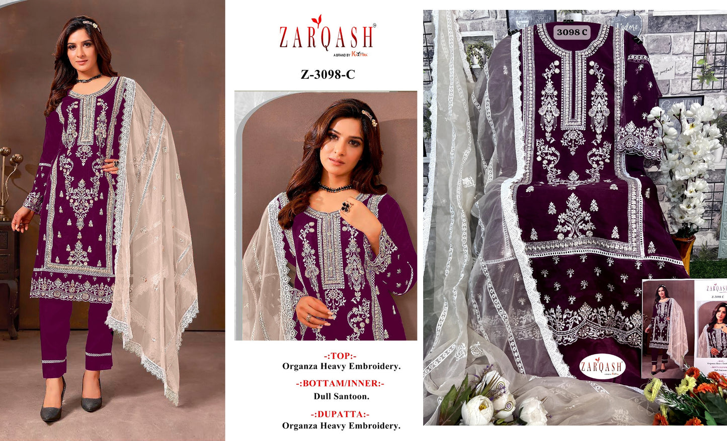 3098C Zarqash Pakistani Salwar Suits