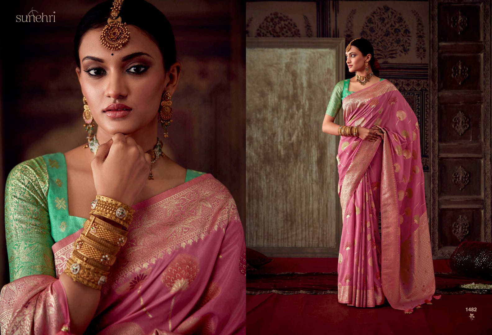 1482 Roopkala Sunehri Sarees