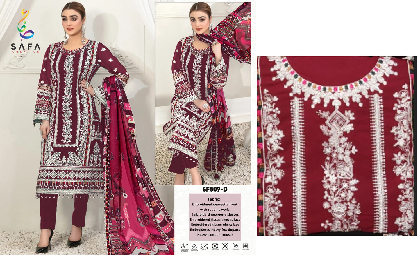 809D Safa Creation Pakistani Salwar Suits