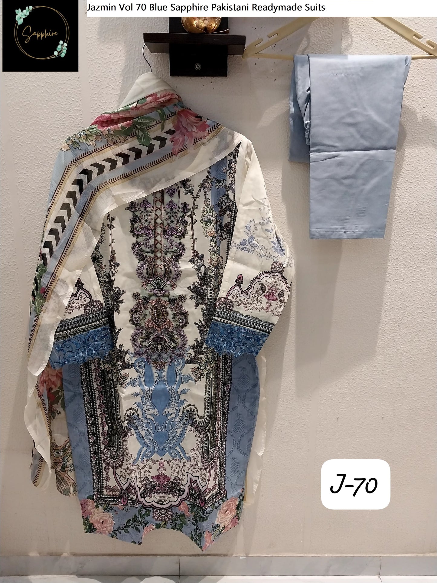 Jazmin Vol 70 Blue Sapphire Pakistani Readymade Suits