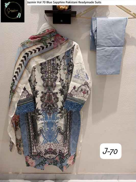 Jazmin Vol 70 Blue Sapphire Pakistani Readymade Suits