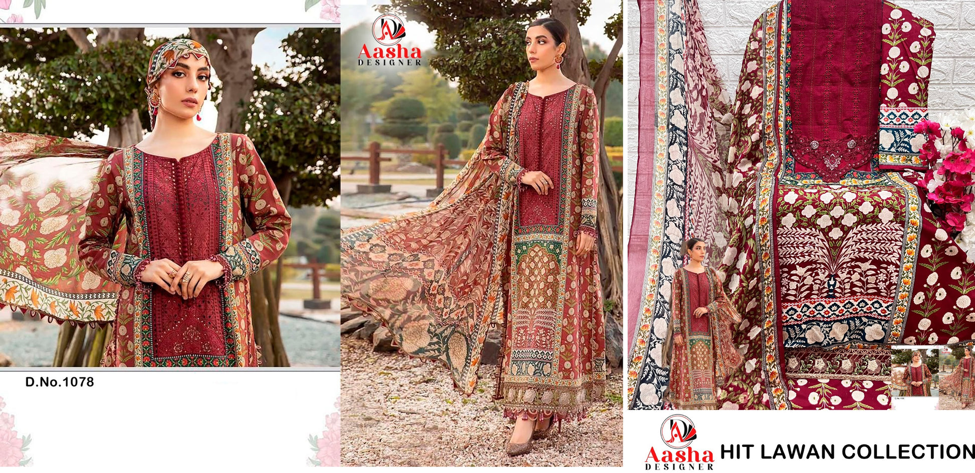 1078 Aasha Designer Pakistani Salwar Suits