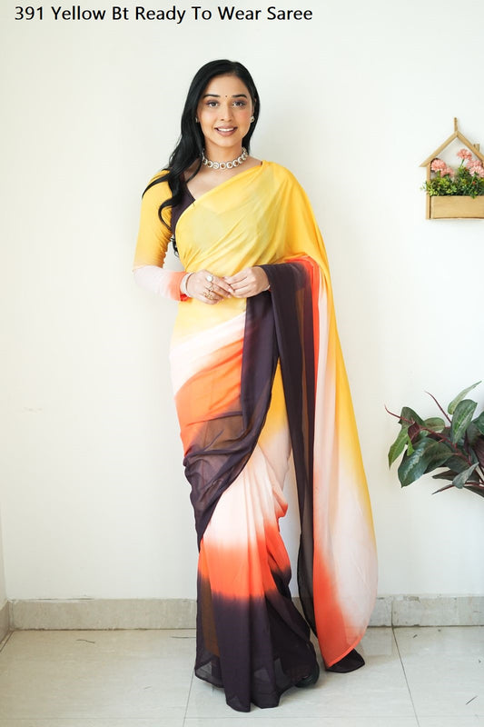 391Yellow Bt Sarees