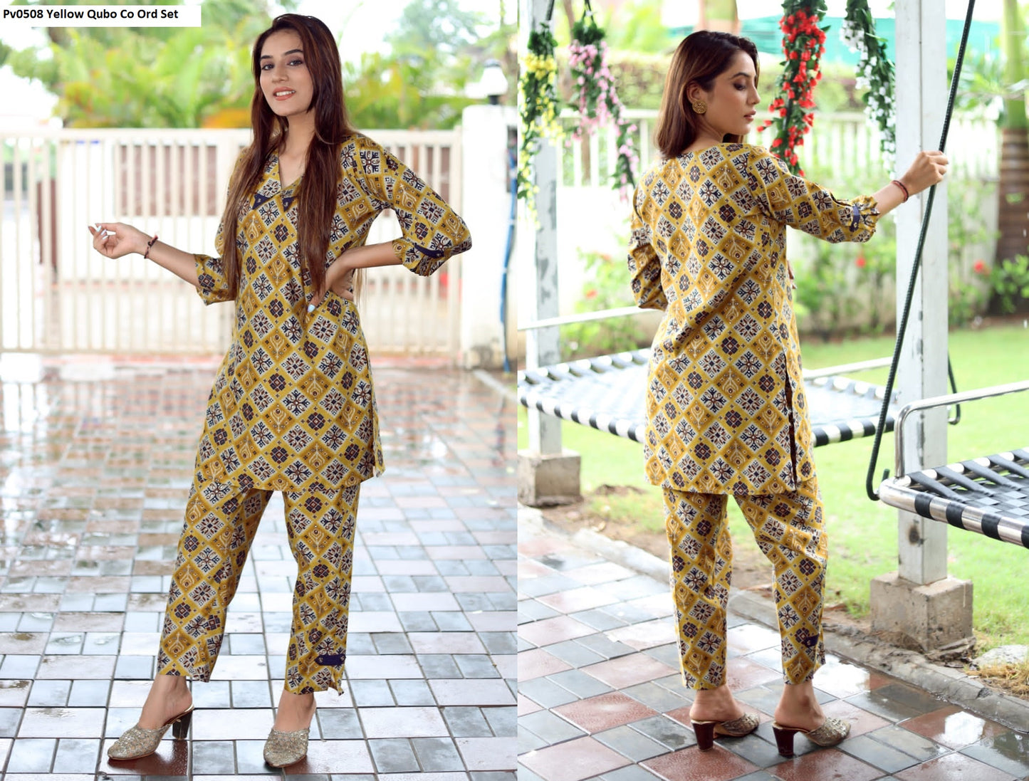 Pv0508Yellow Qubo Co Ord Set