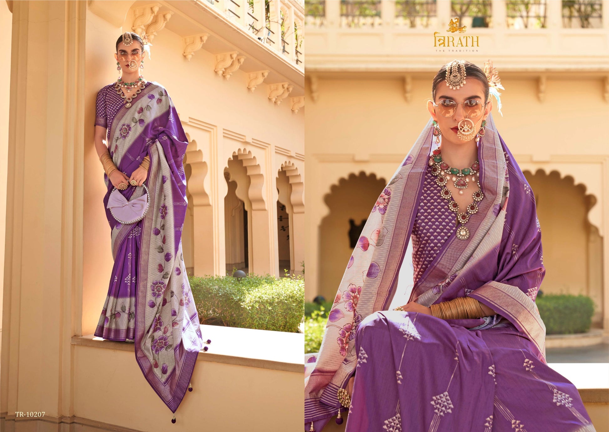 10207 Vrundavan Trirath Sarees