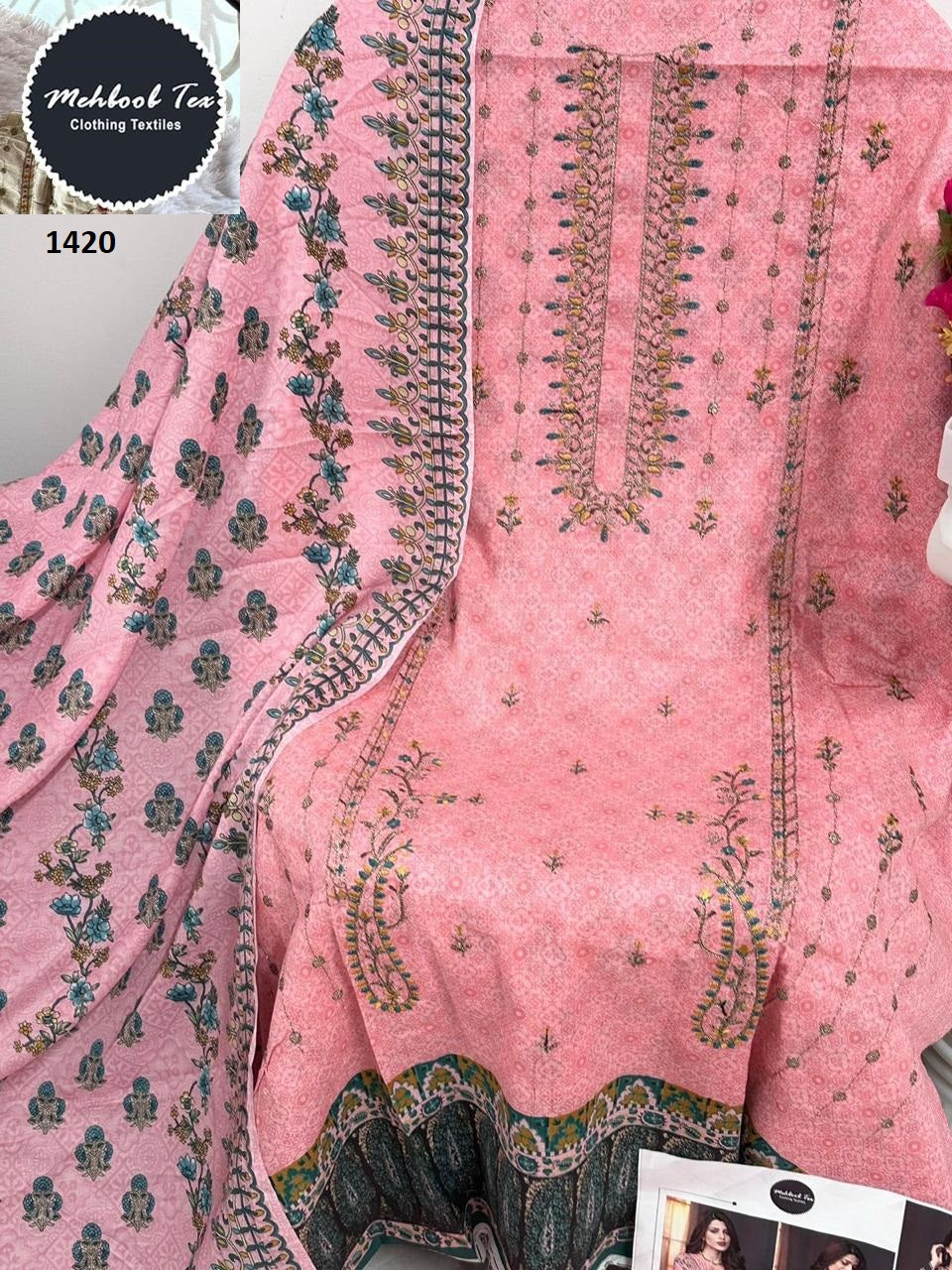 1420 Mehboob Tex Embroidered Pakistani Salwar Suits