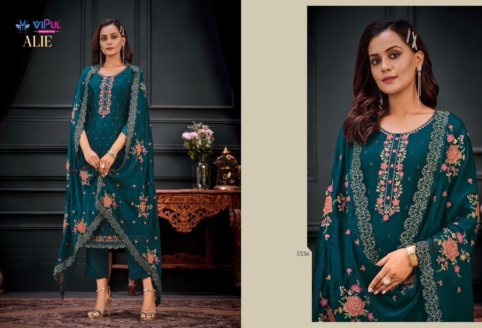 5336 Alie Vipul Unstitched Suits