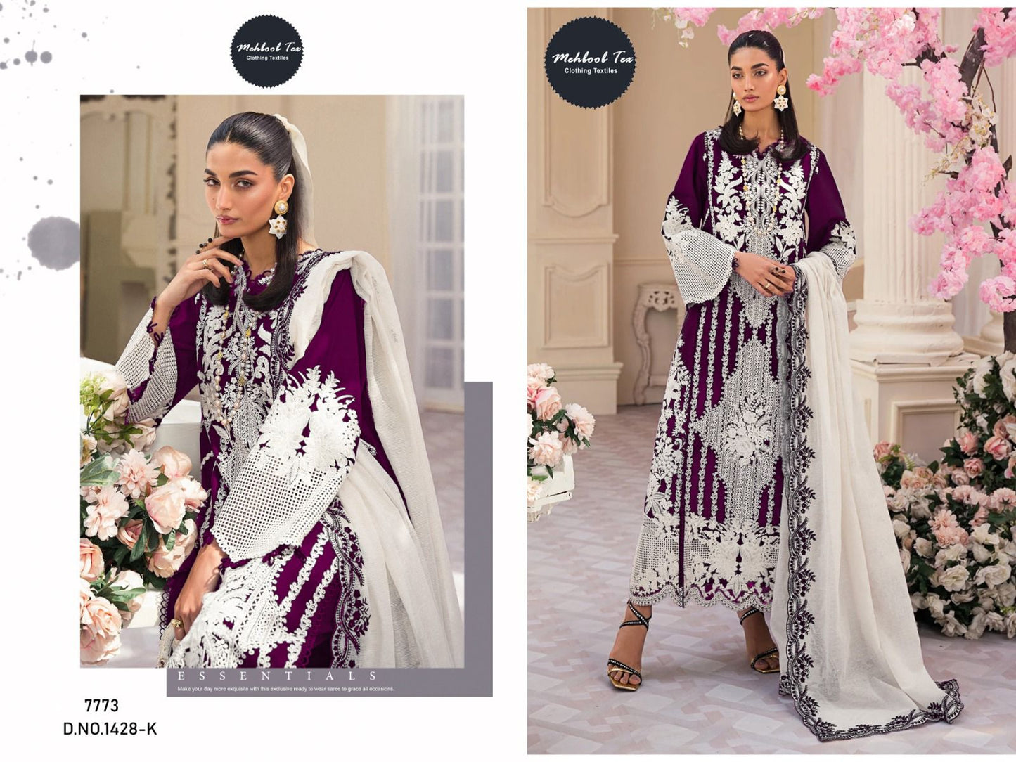 1428-K Mehboob Tex Moti Work Pakistani Salwar Suits