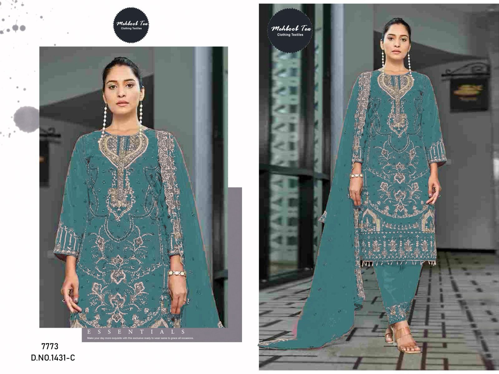 1431C Mehboob Tex Embroidery Pakistani Salwar Suits