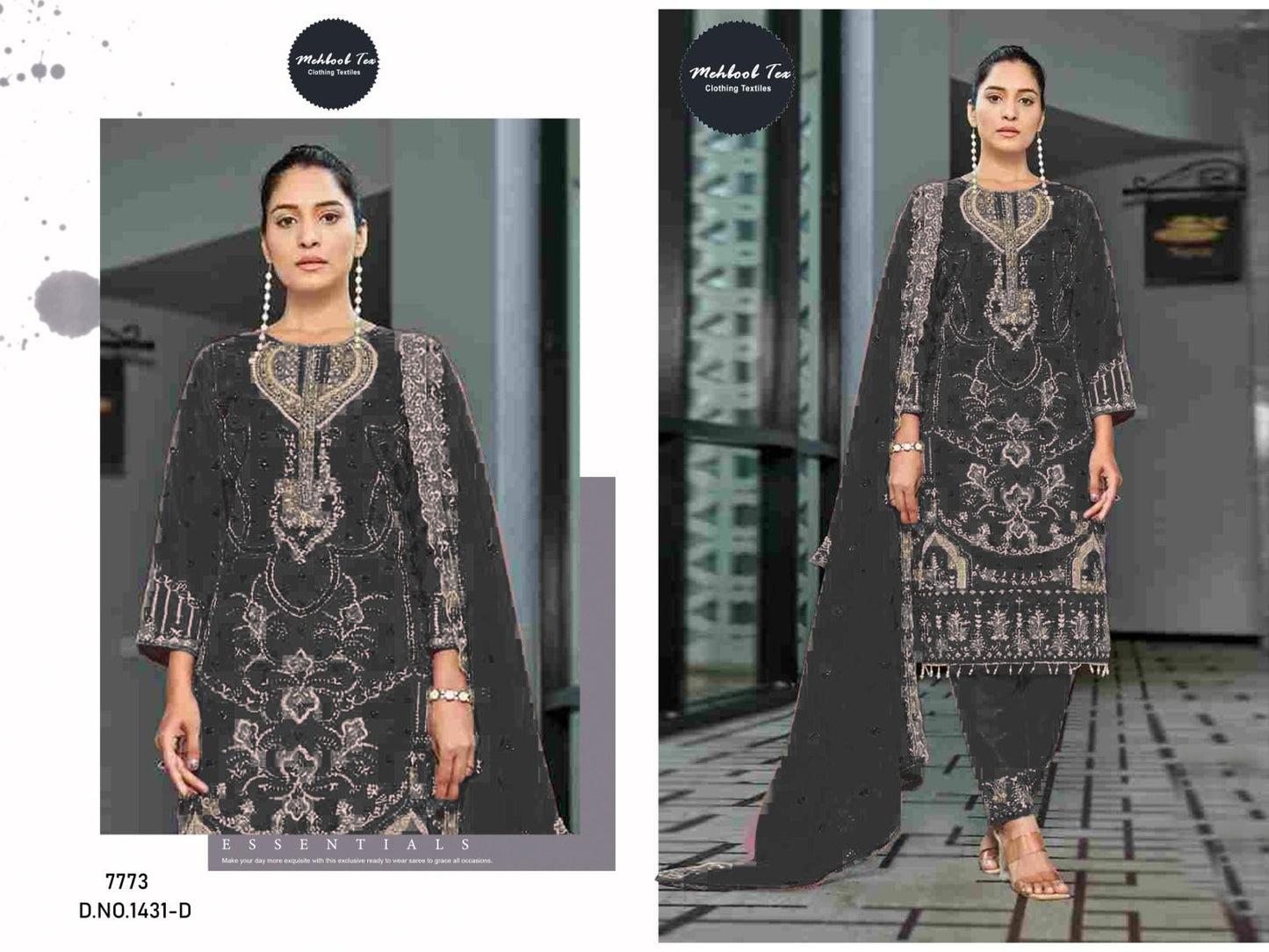 1431D Mehboob Tex Embroidery Pakistani Salwar Suits
